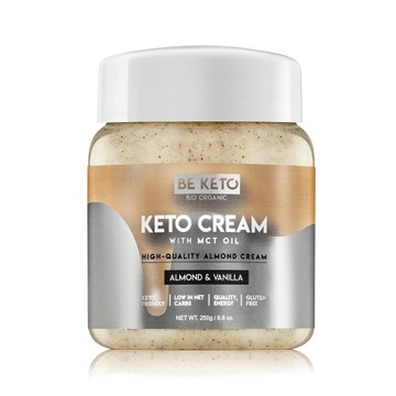 BE KETO Krem MIGDAŁY WANILIA olej MCT wegański