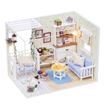 1/24 Miniaturowy DIY Kitten Diary meblami,