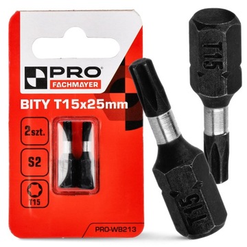 Bit Udarowy Bity Udarowe TX15 25mm | Końcówka Udarowa Do Wkrętarki 2 szt.