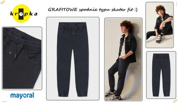 GRAFITOWE SPODNIE CHINO SLIM 7526 MAYORAL 166 cm