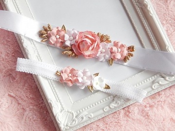 Крещенский комплект ROSE, ПОВЯЗКА НА ГОЛОВЬ и РЕМЕНЬ для платья
