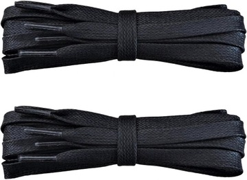 ЧЕРНЫЕ ШНУРКИ 8 ММ ВОЩЕНЫЕ плоские 140 СМ