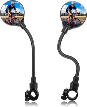 Зеркало велосипедное круглое, длина 8 см, 38 см, регулируемое.