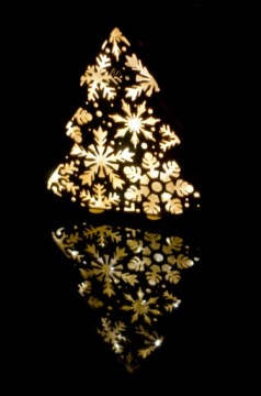 Деревянная елка 3D с подсветкой LED 25