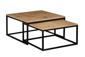 Zestaw dwóch stolików kawowych loft 2w1 industrial