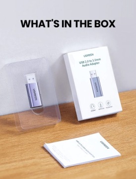 Внешняя 3,5-мм звуковая карта UGREEN 2in1 USB2.0