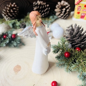 Figurka Aniołka Biały Anioł Stróż Komunia Chrzest Upominek Dekoracja