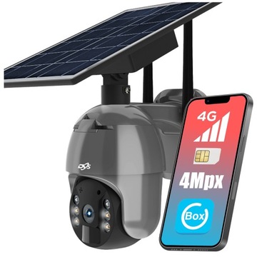 BEZPRZEWODOWA SOLARNA KAMERA OBROTOWA SIM 4G LTE GSM BATERIA 4Mpx SOLAR DVS
