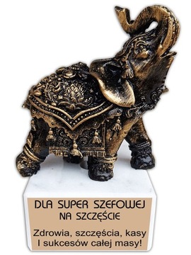 Słonik Szczęścia Dla Szefowej Statuetka na Szczęście Prezent