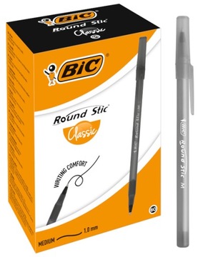 BIC ROUND STIC CLASSIC DŁUGOPIS CZARNY BIUROWY SZKOLNY ZESTAW x60