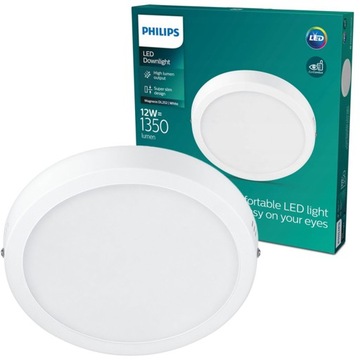 Plafon Panel LED Lampa Sufitowa Natynkowa 12W 4000K 21cm Biały PHILIPS