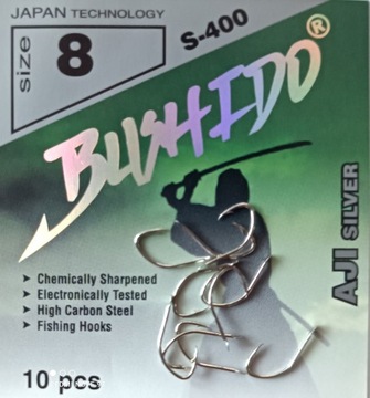 Haczyki Bushido Aji Silver S400 nr 8