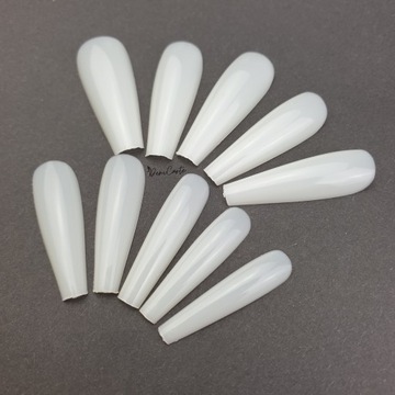 Formy tipsy balerina coffin mleczne 120 szt coffin