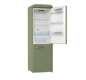Ретро-холодильник Gorenje ONRK619DOL оливкового цвета, доставка в течение 24 часов.