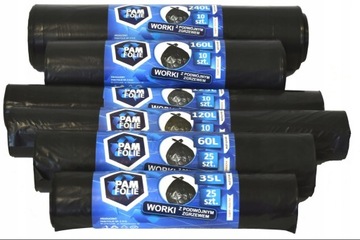 Мешки для мусора 240л, 10 шт, желтые, прочные, большие ПЛАСТИК МЕТАЛЛ