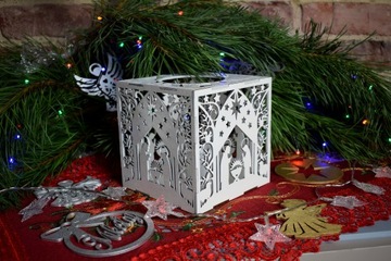 Ажурный фонарь, фонарь, вертеп, конюшня, белый