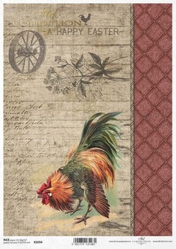 ITD Collection - Decoupage Papier RYŻOWY R1094 - Kogut - A4
