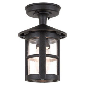 Lampa sufitowa zewnętrzna ogrodowa czarna okrągła tuba ozdobna Elstead