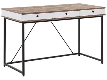 Biurko 120 x 60 cm jasne drewno 3 szuflady