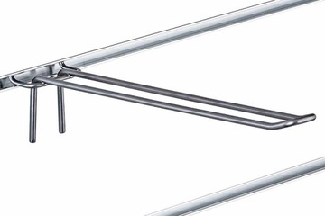 Haczyk podwójny Slatwall drut srebrny 30cm