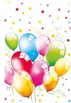 Obrus Urodzinowy papierowy w balony Baloniki EKO