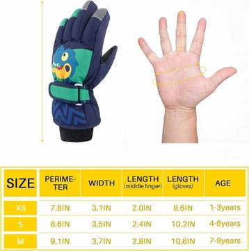 Rękawiczki narciarskie dla dzieci wodoodporne S