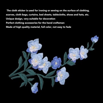 Наклейка из ткани с вышивкой нарциссов «сделай сам», декоративная аппликация HT