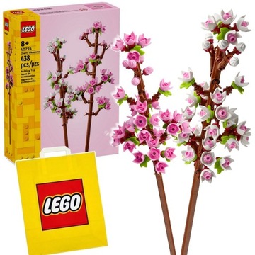 LEGO ICONS 40725 Kwiaty Wiśni Bukiet Kwiatki + Torba na Prezent dla Niej