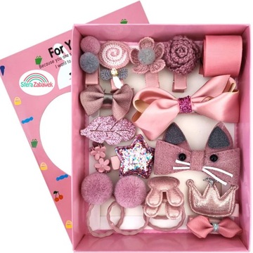 НАБОР Скрепок-ластиков для девочки, ПОДАРОК, УКРАШЕНИЯ ДЛЯ ЛАСТИКОВ, КОРОБКА