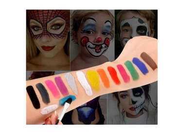 FARBY FARBKI DO MALOWANIA TWARZY 15 KOLORÓW ZMYWALNE DZIECI
