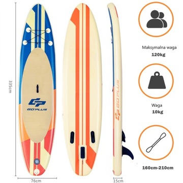 SUP доска с веслом Costway SP37428-L 335 см