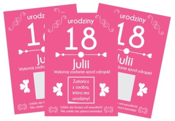 18th BIRTHDAY BIRTHDAY SCRATCHEDS забавные задания РОЗОВЫЕ 24 шт.