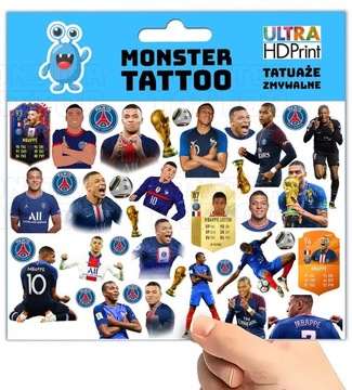 МОЮЩИЕСЯ ВРЕМЕННЫЕ ТАТУ ДЛЯ ДЕТЕЙ KYLIAN MBAPPE ОРИГИНАЛЬНЫЕ ДИЗАЙНЫ