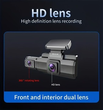 Видеорегистратор HD с двойной камерой, инфракрасным портом и циклической записью