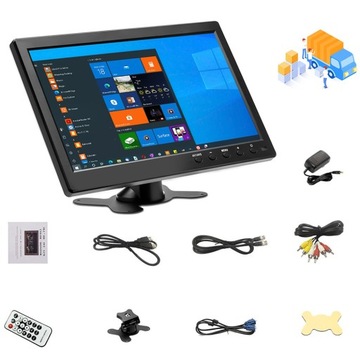 MONITOR DO KAMERY COFANIA 10.1'' HD Z HDMI VGA AV BN 12V EKRAN LCD