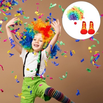 Хэллоуинский костюм с клоунскими волосами. Маскарадная маска для мальчика.