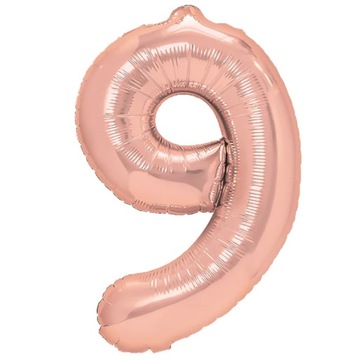 BALON CYFRA 9 ROSE GOLD CYFRY NA URODZINY DUŻY 100