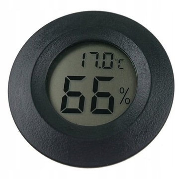 Termometr higrometr LCD czarny okrągły -50~70°C