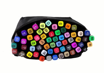 MARKERY ALKOHOLOWE 60 szt FLAMASTRY MAZAKI PISAKI DWUSTRONNE + TORBA PRO