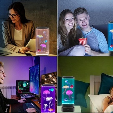 Светодиодная лавовая лампа с медузой и рыбой-клоуном RGB НОЧНОЙ СВЕТИЛЬНИК ДЛЯ АКВАРИУМА