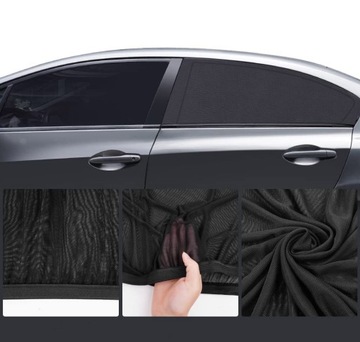 2X СОЛНЦЕЗАЩИТНАЯ МОСКИТНАЯ СЕТКА ДЛЯ АВТОМОБИЛЯ, 100 Х 50 СМ