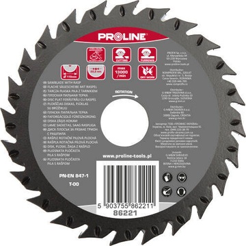PROLINE Tarcza piła z tarnikiem grube zęby 115mm