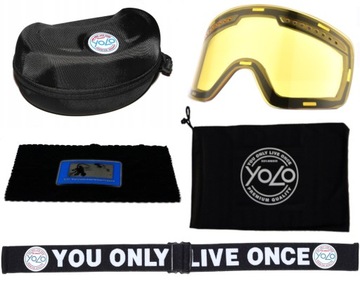 Gogle Narciarskie Premium YOLO Polaryzacja UV400 Anti-Fog 2 Wymienne Szyby
