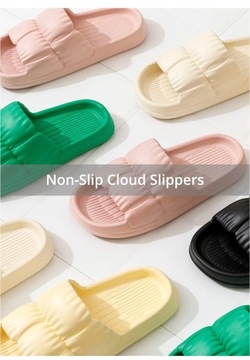 2024 Women Soft Sole Cloud Slippers Thick Platform