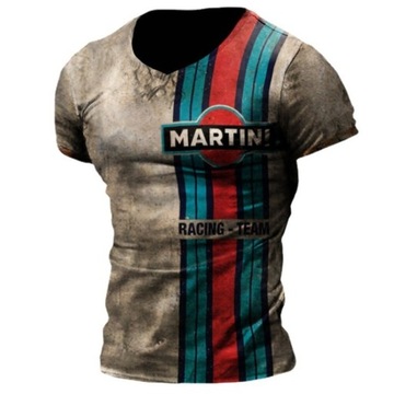 KOSZULKA VINTAGE T-SHIRT MĘSKI NADRUK 3D MARTINI