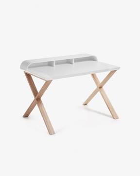LAFORMA White and Ash Stylowe Białe Biurko do Domu