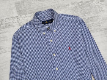 RALPH LAUREN POLO KOSZULA MĘSKA W KRATĘ OXFORD ORYGINAŁ CASUAL r. S / 40