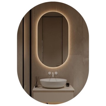 ŚLICZNE LUSTRO OWALNE PODSWIELENIEM LED 90x50