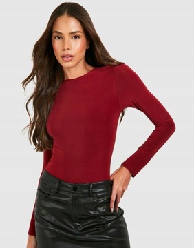 Boohoo hnv BORDOWE RĘKAW DŁUGI BODY STRINGI XXL