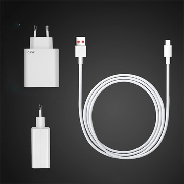 БЫСТРОЕ СЕТЕВОЕ ЗАРЯДНОЕ УСТРОЙСТВО ДЛЯ СМАРТФОНА БЛОК ПИТАНИЯ 67 Вт + КАБЕЛЬ TYPE-C